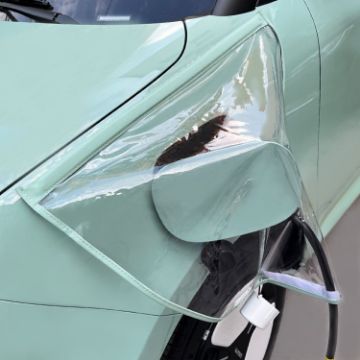 Green Magnetic Transparent Electric Vehicle Charging Port Cover - 1