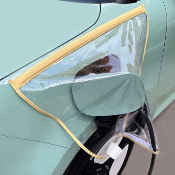 Yellow Magnetic Rain Cover for Electric Vehicle Charging Port - 1