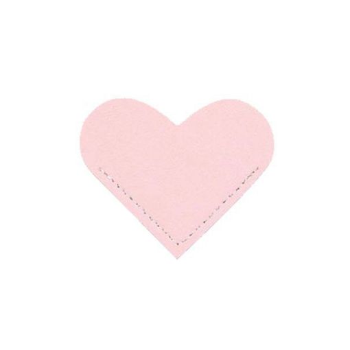 Mini Business Student Portable Pink PU Leather Heart Bookmark - 1