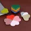 Mini Business Student Portable Pink PU Leather Heart Bookmark - 5