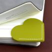 Heart Shaped Portable Mini Student Library PU Leather Bookmark - 6