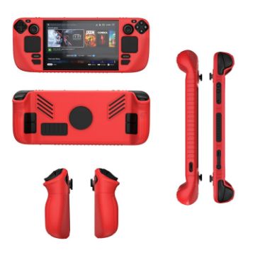 Steam Deck V3 Red Non-slip Silicone Protective Case - 1