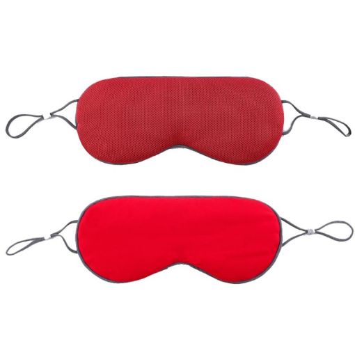 Double-sided Sleep Eye Mask Set: Wine Red & Rose Red, 2pcs - 1