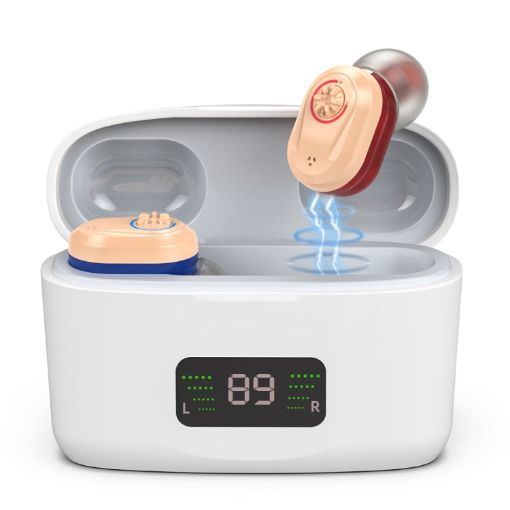 Z-127D In-ear Hearing Aid Earphone with Digital Display (Red/Blue) - 1