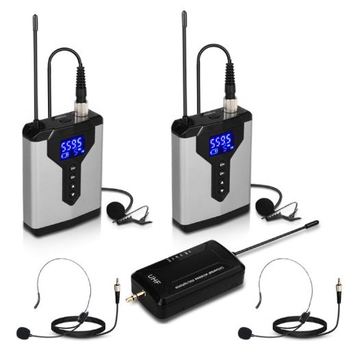 Q6 1 Drag 2 Wireless Lavalier USB Microphone for Recording Live - 1