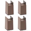 4pcs Adjustable Furniture Heightening Feet Pads, 100mm, Brown Plywood - 1
