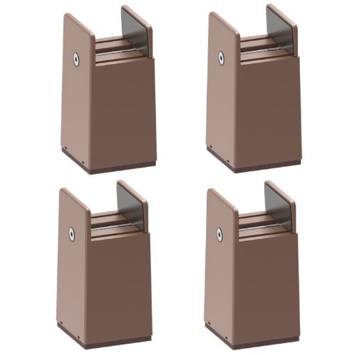4pcs Adjustable Furniture Heightening Feet Pads, 100mm, Brown Plywood - 1