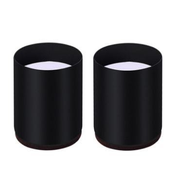 Set of 2 Round Black Carbon Steel Heightening Foot Pads 4x5cm - 1