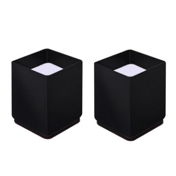 2pcs Furniture Carbon Steel Heightening Foot Pad, Square 4x5cm Black - 1