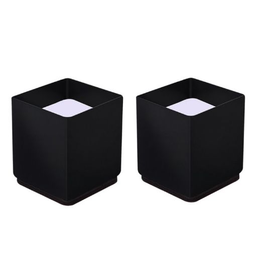 Square Carbon Steel Furniture Heightening Pads, 2pcs Set (Black) - 1