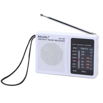 BAIJIALI BJL228 Retro FM AM Radio with Built-in Speaker (White) - 1