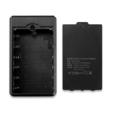 Q6 Removable 6 Sections 18650 Battery Box Charger Case - Black - 1