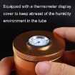 Gold Metal Cigar Humidor Tube with Humidity Display - 4