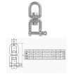360 Rotating 8-Shaped Snap Ring Hook, M8 Type 304 Stainless Steel - 3