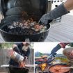 Cowhide BBQ Gloves 16" Anti-hot Welding Protection Gray Black A2415 - 6