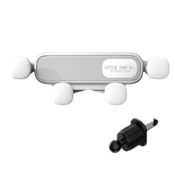 White S03 Gravity Air Outlet Phone Holder with Spiral Clip - 1