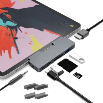 7-in-1 Docking Station for iPad Pro: 4K HDMI, USB-C, USB 3.0 & More - 1
