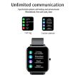 H10 1.69" Bluetooth Smart Watch, Heart Rate/Blood Pressure, Black - 5