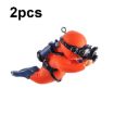 Fish Tank Diver Ornaments - Aquascape Decorations (Orange, 2pcs) - 1