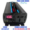 High Power 24V to 220V Car Sine Wave Inverter, 4000W/800W - 3