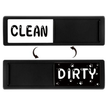 Black Cat Claw Double-Sided Clean Dirty Dishwasher Magnet Sign - 1