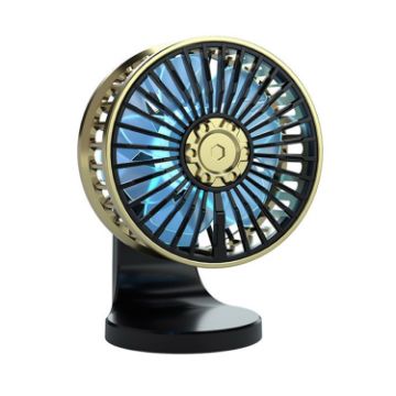 Dual-Purpose USB Fan for Car with F210 Dual-Engine (Silver) - 1