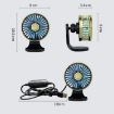 Dual-Purpose USB Fan for Car with F210 Dual-Engine (Silver) - 3
