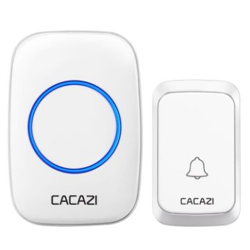 CACAZI A06-DC Wireless Waterproof Doorbell, 1 To 1 Battery Type, White - 1