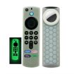 2pcs Luminous Green Remote Case for Fire TV Stick 3rd Gen with Airtag Holder - 1