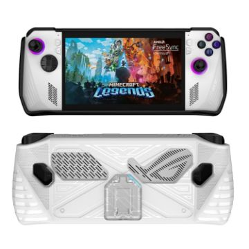 Asus ROG Ally Game Console TPU Cover With Holder Bracket (White) - 1