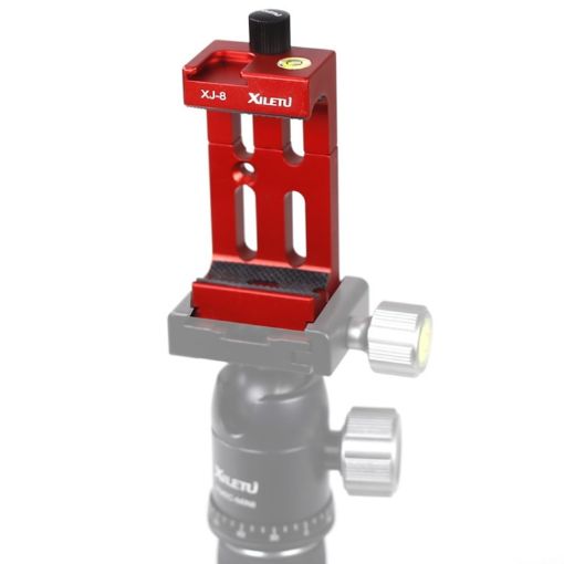 XILETU XJ-8 Red Aluminum Camera Tripod Mobile Phone Clip - 1