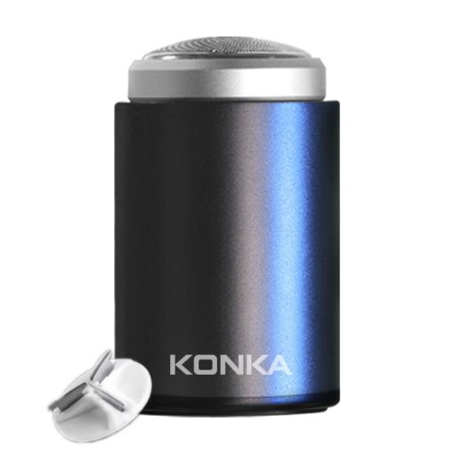 KONKA Portable Waterproof Razor for Men, Black + Extra Knife Head - 1