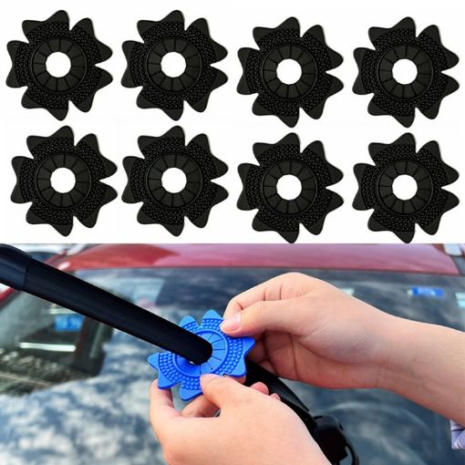 Universal Car PVC Wiper Hole Cover Set - Dust & Snowproof (Black) - 1