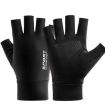 Ice Silk Half Finger Black Sunscreen Non-slip Fishing Gloves - 1