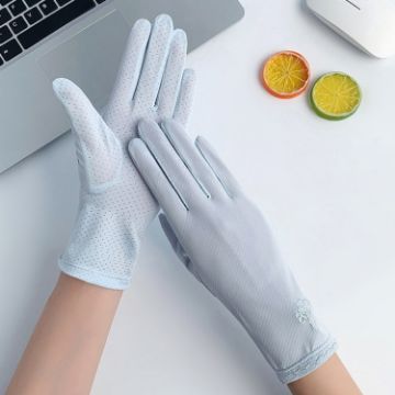 Ice Silk Thin Gloves - Anti-Ultraviolet Sunscreen (Blue) - 1