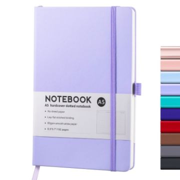 A5 Light Purple PU Leather Business Notebook - 96 Sheets - 1