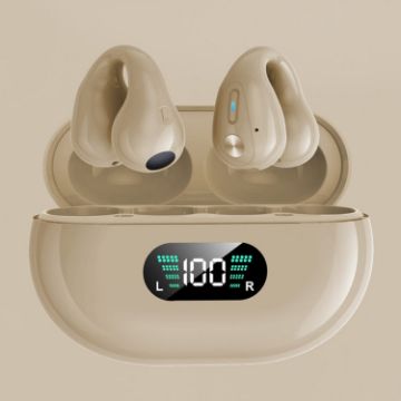 Q80 TWS Wireless Earclip Bone Conduction Headphone - Khaki - 1
