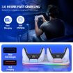 PS5/PSVR2 Controller Cooling Base with RGB Lights (White) - 6