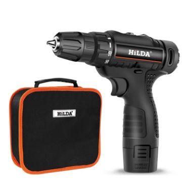 HILDA 12V Li-Ion Power Drill with Charger & Battery, EU Plug - 1
