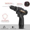 HILDA 12V Li-Ion Home Power Drill with Charger & Battery, US Plug - 4