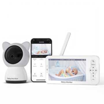 5" HD Wireless Baby Monitor with Wifi EU Plug Camera - 1
