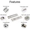 10cm Thickened Mute Drawer Track Rail - 4 Inch Three Sections Slide - 5
