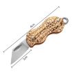 Stainless Steel Peanut Shape Folding Necklace Knife (Random Color) - 3