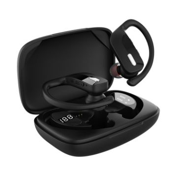 TWS Bluetooth Earphones T17 Black - Noise Reduction & LED Display - 1