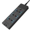 TB-T12 3000W Flame-Retardant Socket, EU Plug, 4-USB, 6-Jacks, Switch - 2