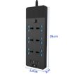 TB-T12 3000W Flame-Retardant Socket, EU Plug, 4-USB, 6-Jacks, Switch - 3