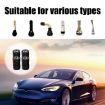 Black Aluminium N Label Car Tire Valve Caps - 4pcs/set - 6
