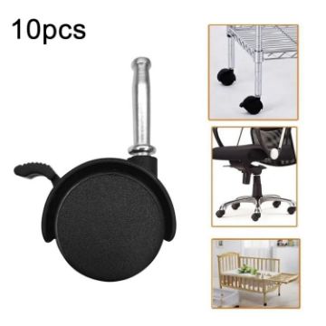 1.5" Swivel Furniture Casters with Brake, 10pcs for Chair/Crib/Sofa - 1
