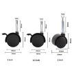 1.5" Swivel Furniture Casters with Brake, 10pcs for Chair/Crib/Sofa - 3