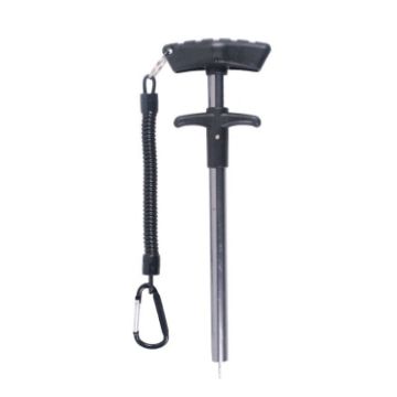 Gray Aluminum Alloy T-Shaped Fish Hook Remover with Spring Rope - 1